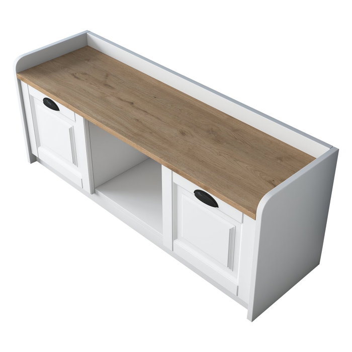 Hanah Home P2 - 1808 Zapatero Blanco y Nogal 120x45x40 cm